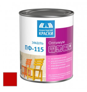 ЛЕНИНГР. КРАСКИ Эмаль ПФ-115 красная 0,9 кг